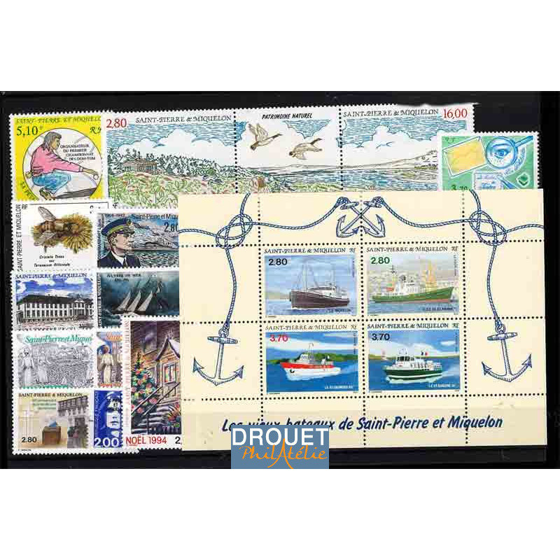 1994 St Pierre Et Miquelon Année Complète Timbres Neufs