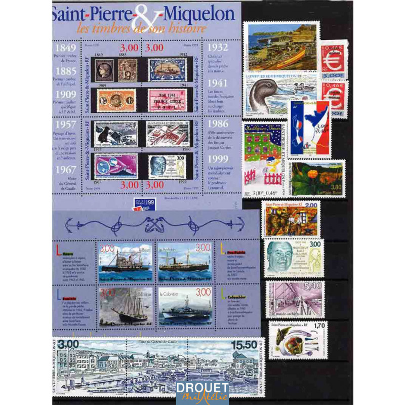 1999 St Pierre Et Miquelon Année Complète Timbres Neufs