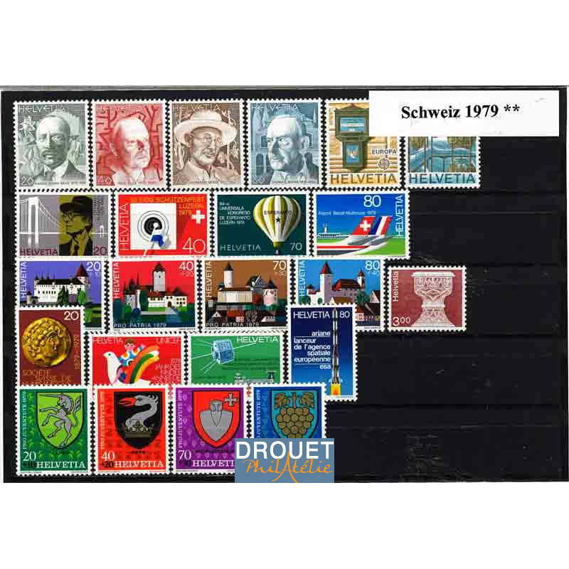 1979 Suisse Année Complète Timbres Neufs