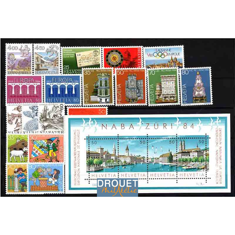 1984 Suisse Année Complète Timbres Neufs