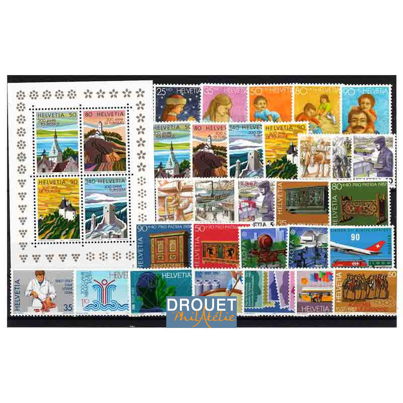 1987 Suisse Année Complète Timbres Neufs