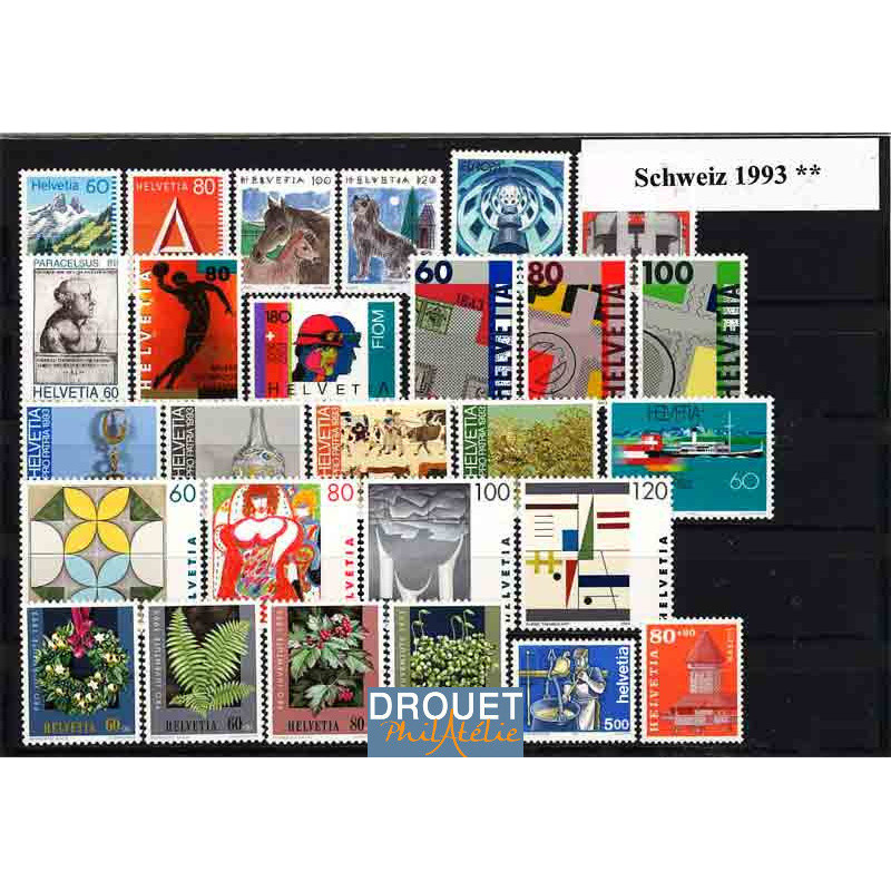 1993 Suisse Année Complète Timbres Neufs
