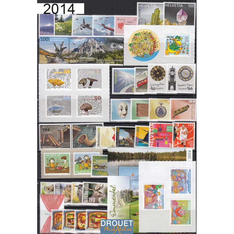 2014 Suisse Année Complète Timbres Neufs