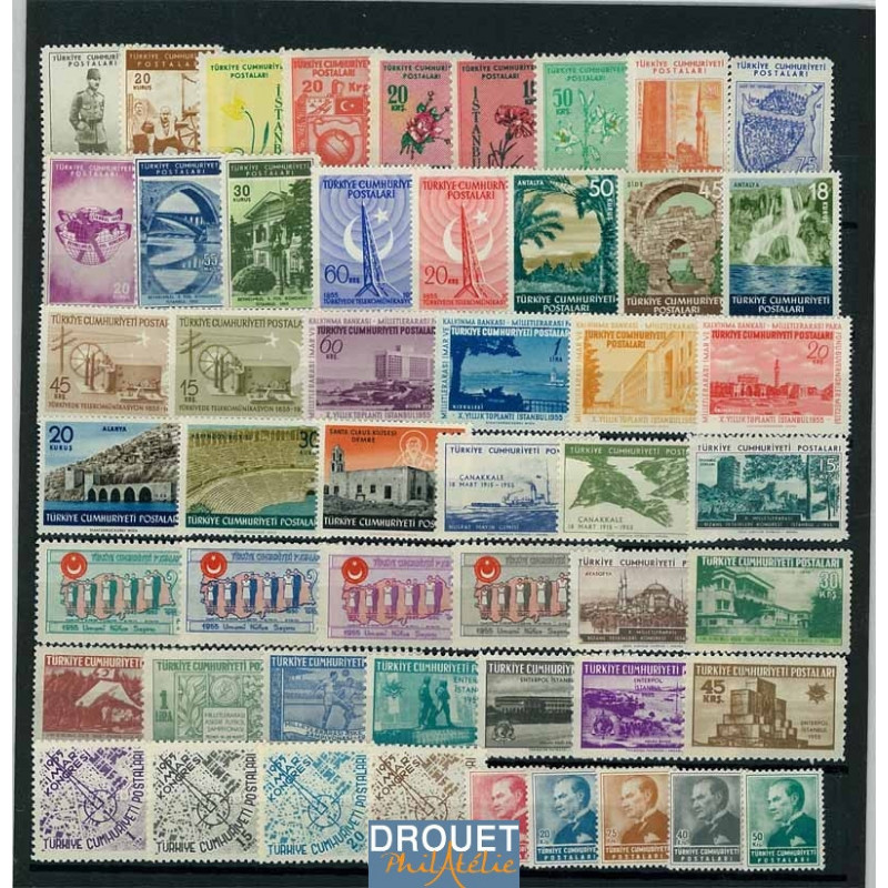 1955 Turquie Année Complète Timbres Neufs