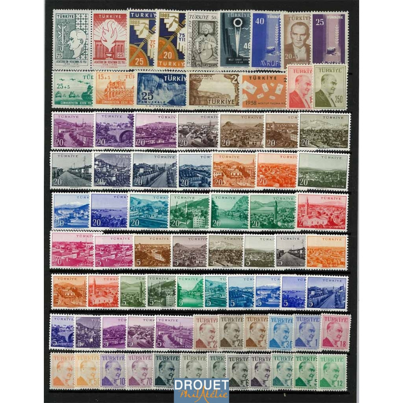 1958 Turquie Année Complète Timbres Neufs