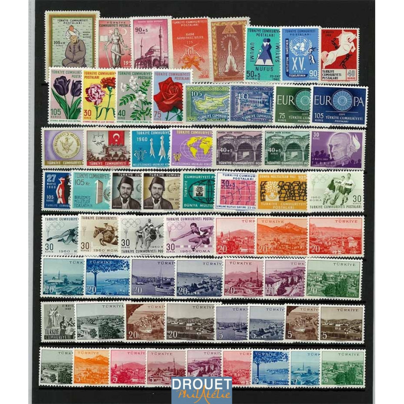 1960 Turquie Année Complète Timbres Neufs