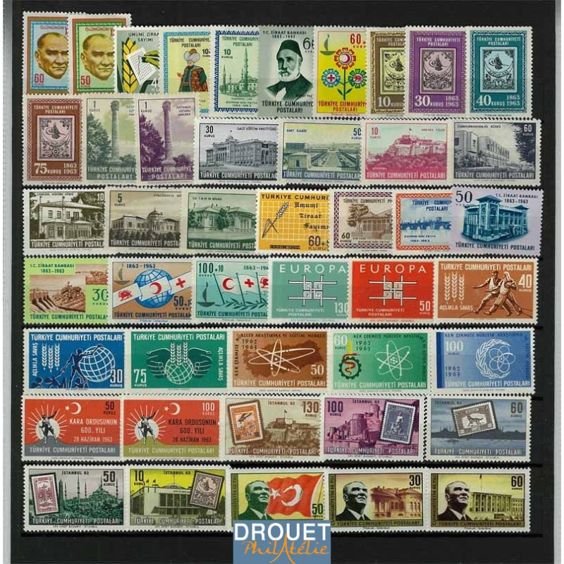 1963 Turquie Année Complète Timbres Neufs