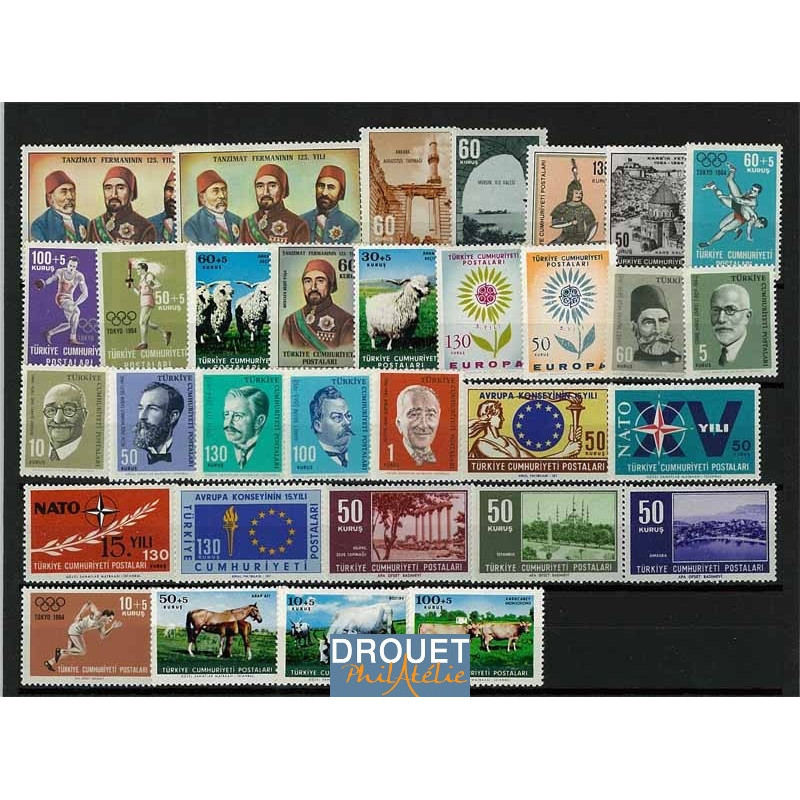 1964 Turquie Année Complète Timbres Neufs