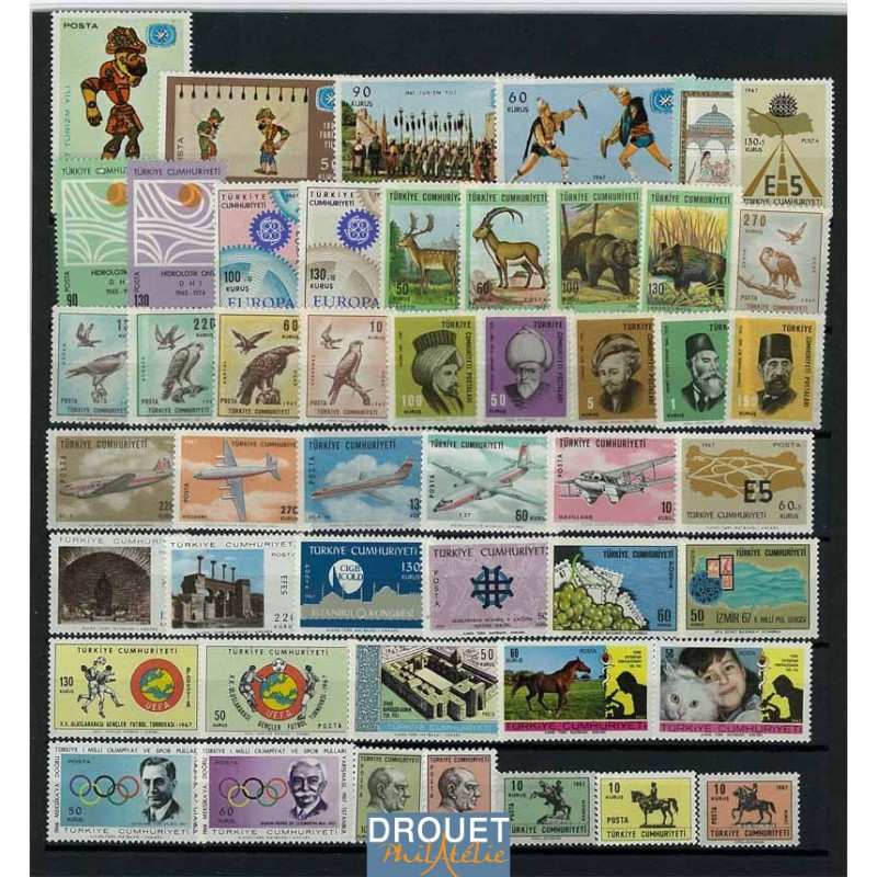 1967 Turquie Année Complète Timbres Neufs