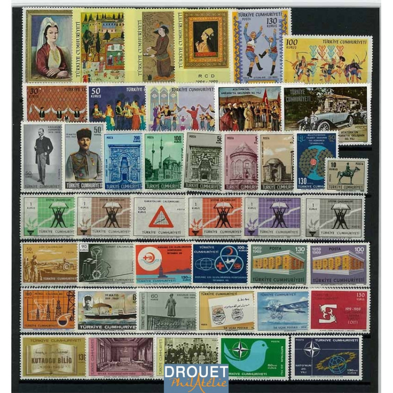 1969 Turquie Année Complète Timbres Neufs