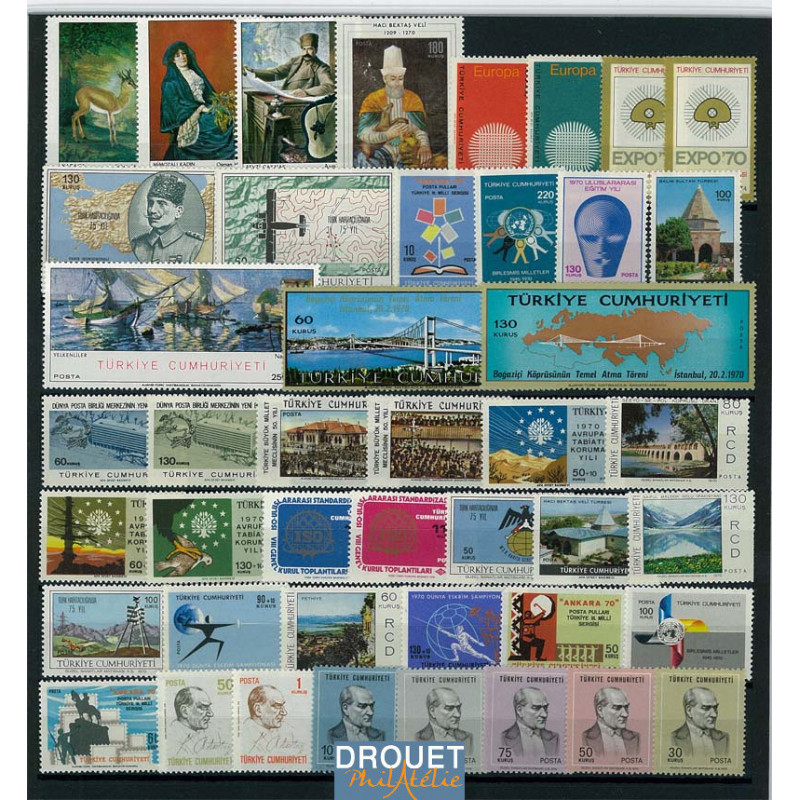 1970 Turquie Année Complète Timbres Neufs