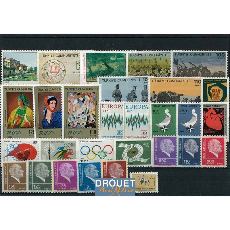 1972 Turquie Année Complète Timbres Neufs