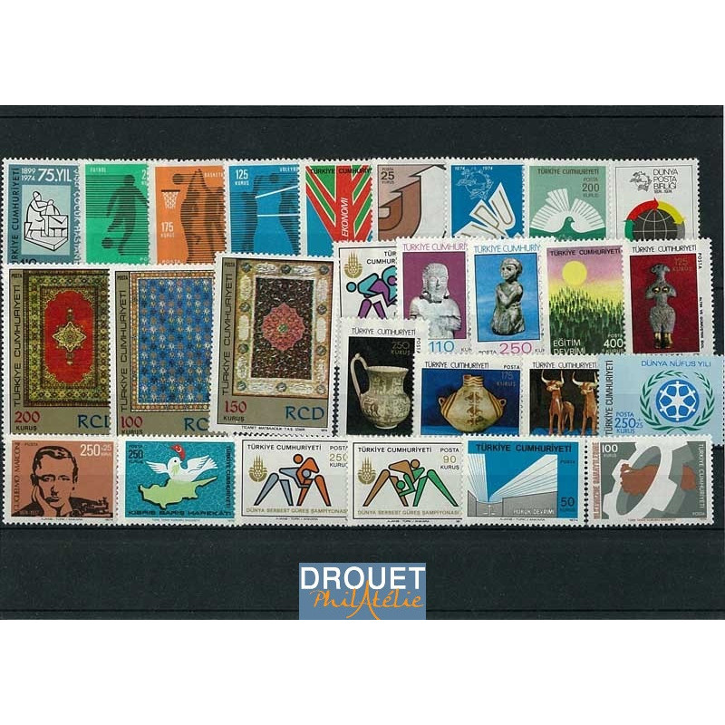 1974 Turquie Année Complète Timbres Neufs