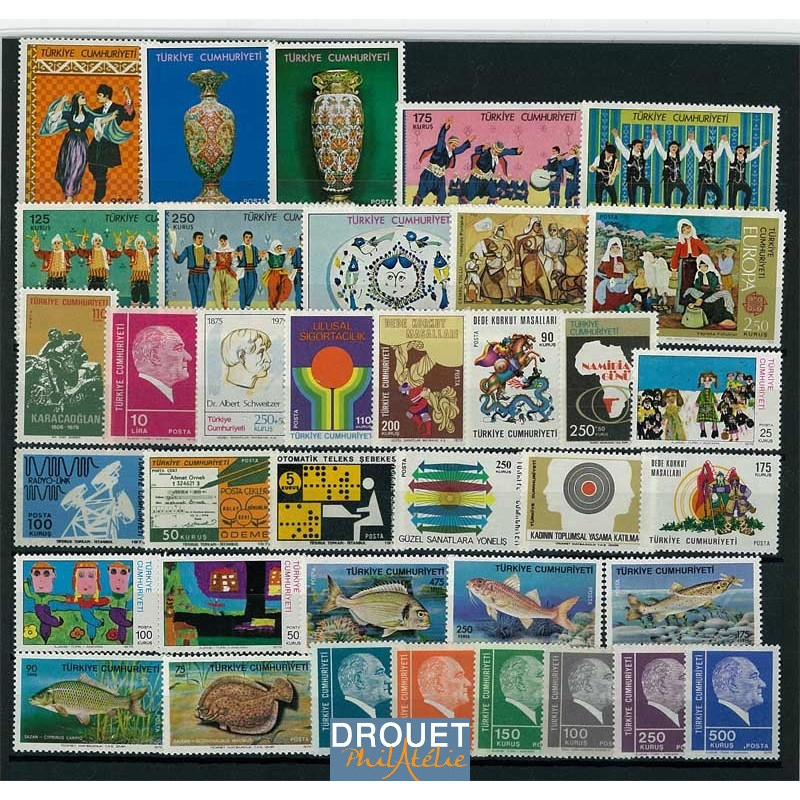 1975 Turquie Année Complète Timbres Neufs