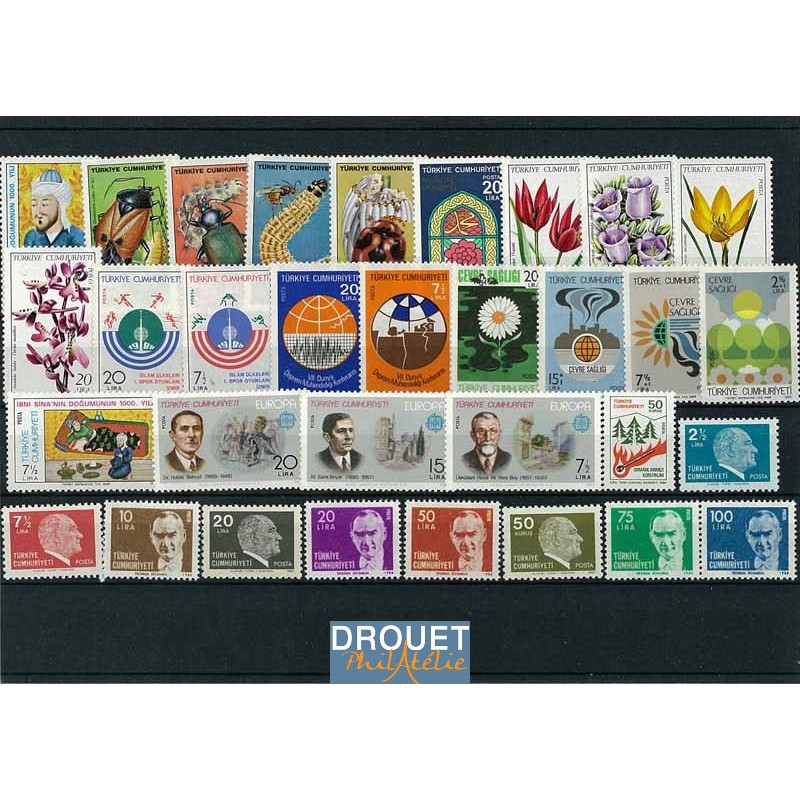 1980 Turquie Année Complète Timbres Neufs