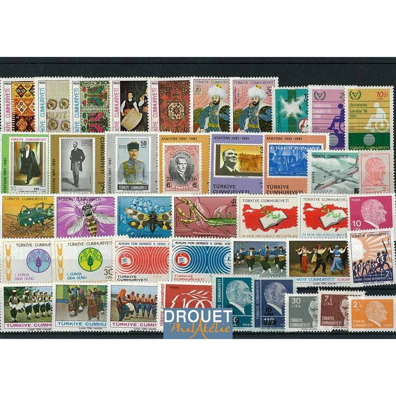 1981 Turquie Année Complète Timbres Neufs