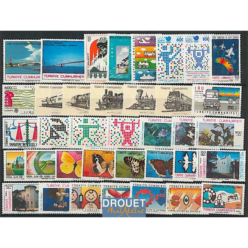 1988 Turquie Année Complète Timbres Neufs