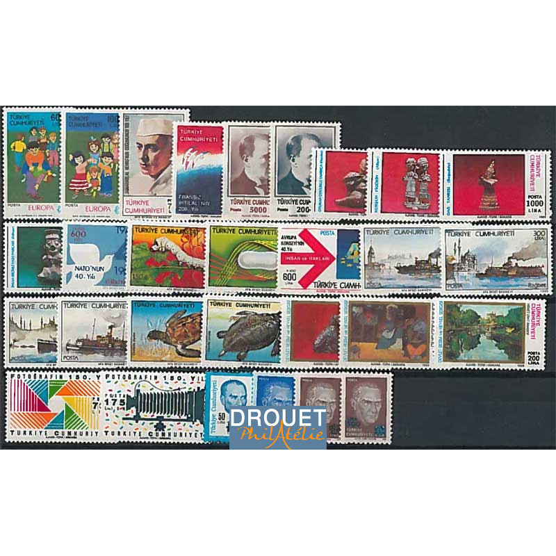 1989 Turquie Année Complète Timbres Neufs