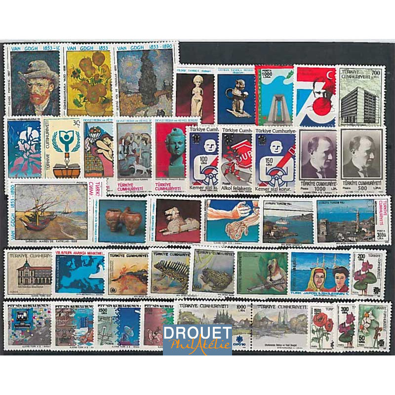 1990 Turquie Année Complète Timbres Neufs
