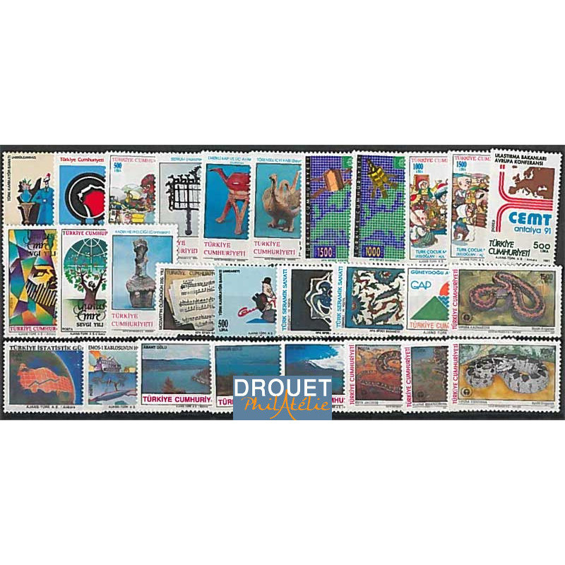 1991 Turquie Année Complète Timbres Neufs