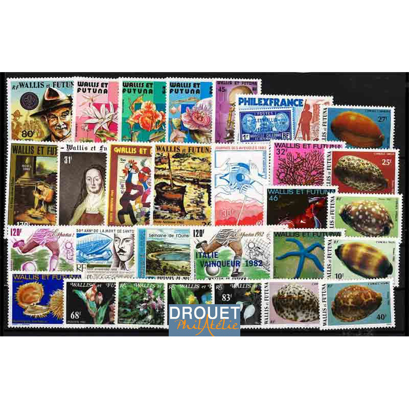 1982 Wallis & Futuna Année Complète Timbres Neufs