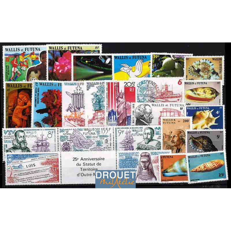 1986 Wallis & Futuna Année Complète Timbres Neufs