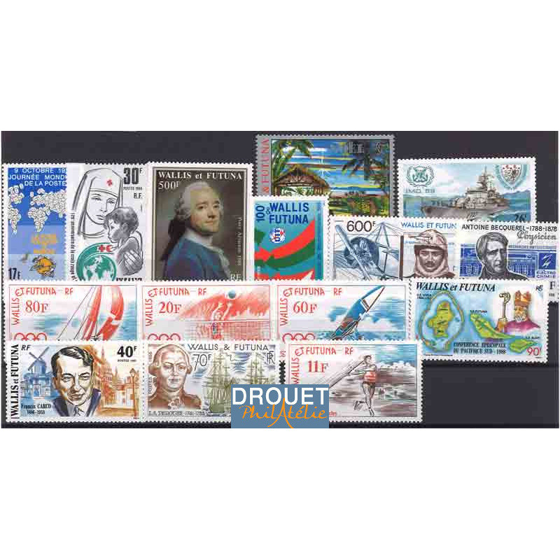 1988 Wallis & Futuna Année Complète Timbres Neufs