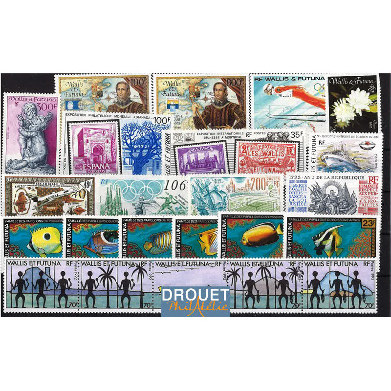 1992 Wallis & Futuna Année Complète Timbres Neufs