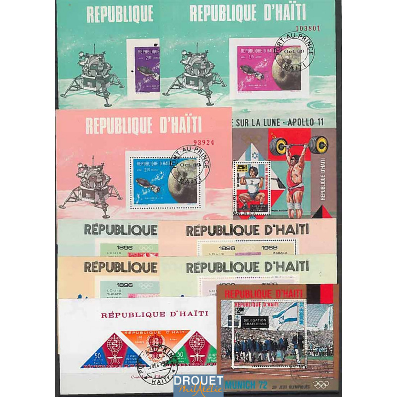 10 Blocs Feuillets Différents