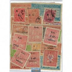 Travancore timbres poste de...