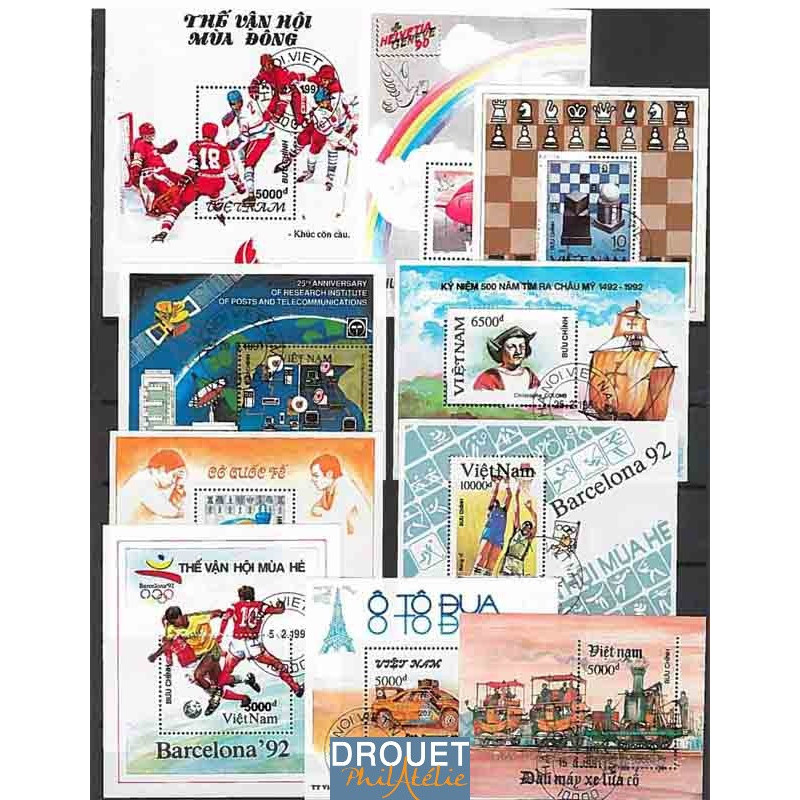 10 Blocs Feuillets Différents