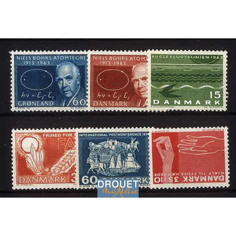 1963 Danemark Année Complète Timbres Neufs