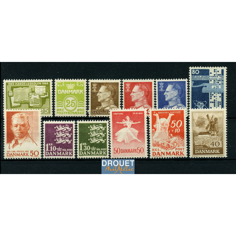 1965 Danemark Année Complète Timbres Neufs