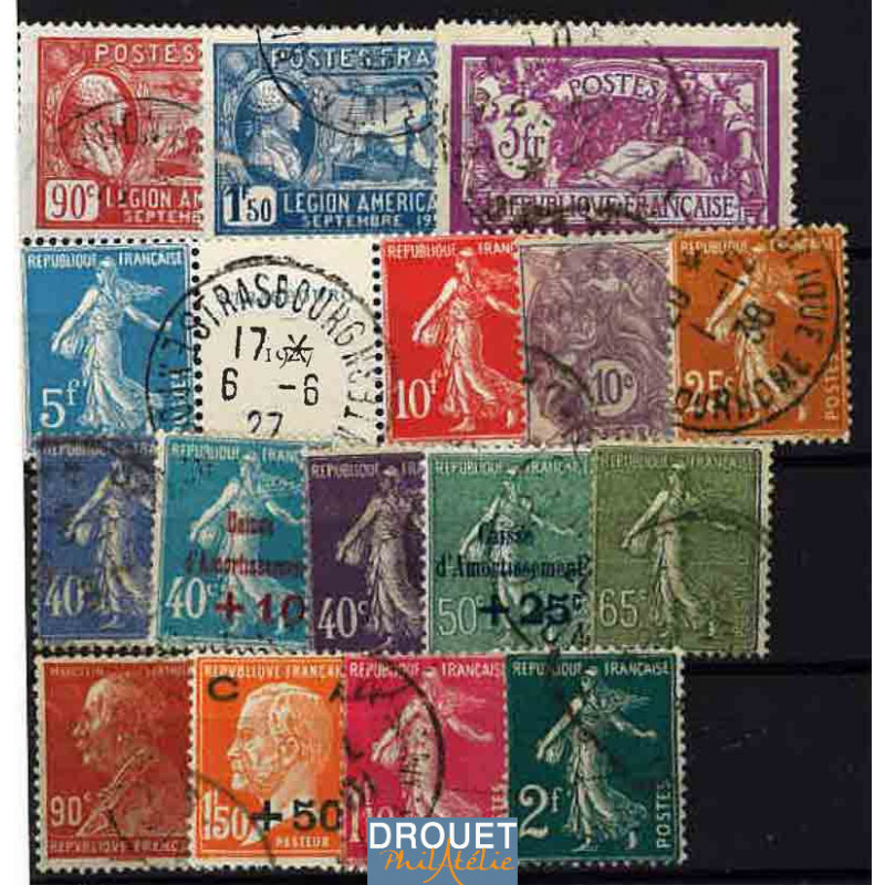 1927 France Année Complète Oblitérés