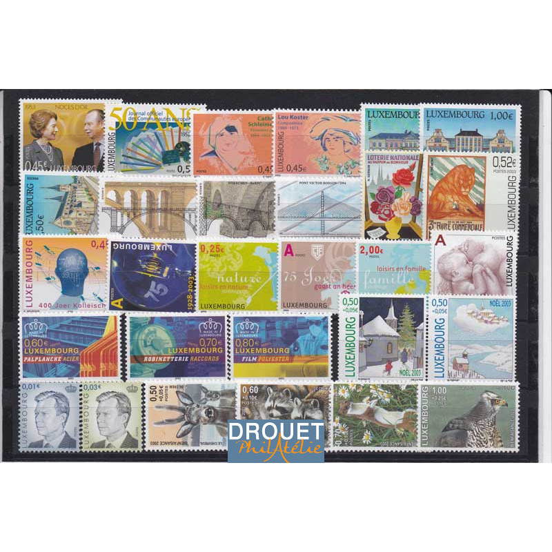 2003 Luxembourg Année Complète Timbres Neufs