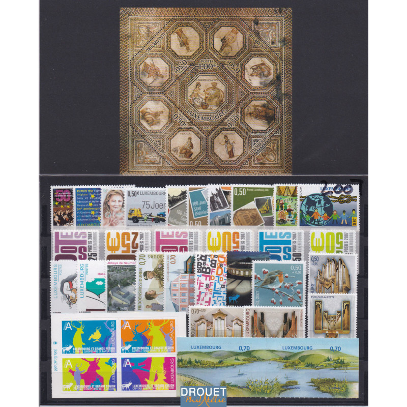 2007 Luxembourg Année Complète Timbres Neufs
