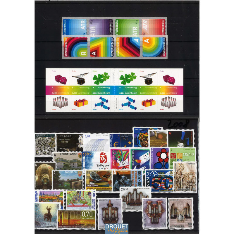 2008 Luxembourg Année Complète Timbres Neufs