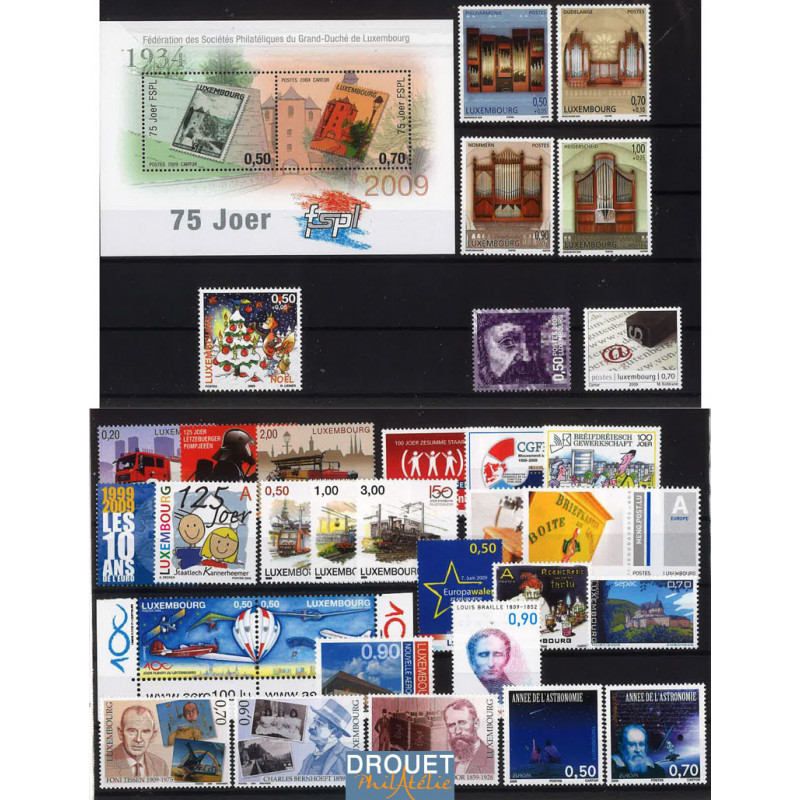 2009 Luxembourg Année Complète Timbres Neufs