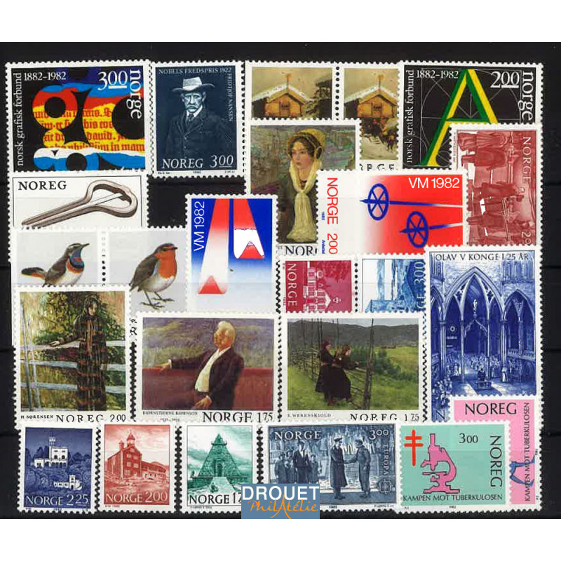 1982 Norvège Année Complète Timbres Neufs