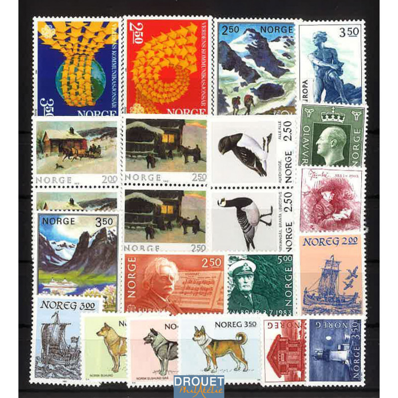 1983 Norvège Année Complète Timbres Neufs